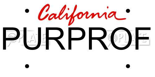 PURPROF California License Plate