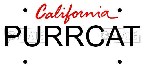 PURRCAT California License Plate