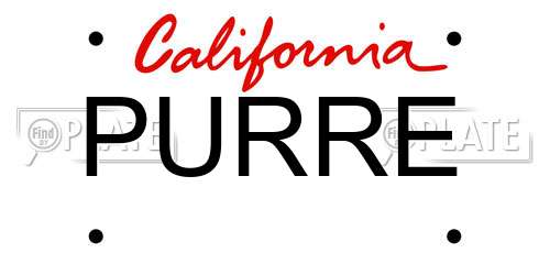 PURRE California License Plate