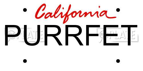PURRFET California License Plate