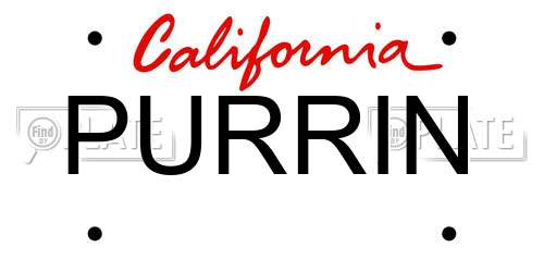 PURRIN California License Plate