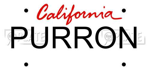 PURRON California License Plate