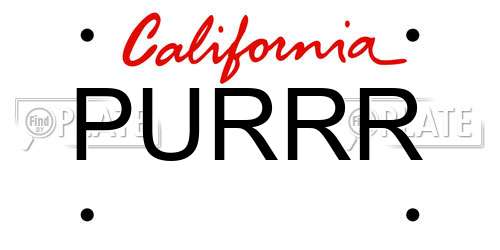 PURRR California License Plate