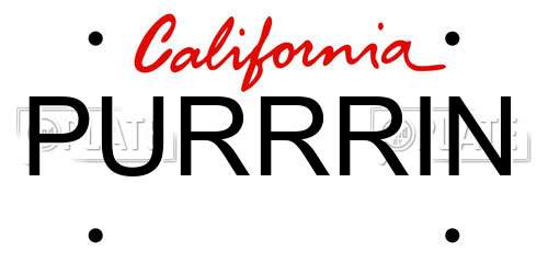 PURRRIN California License Plate