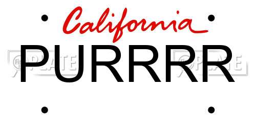 PURRRR California License Plate