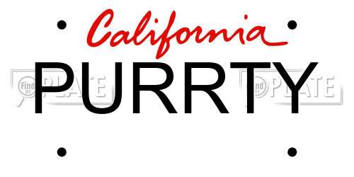PURRTY California License Plate