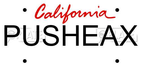 PUSHEAX California License Plate
