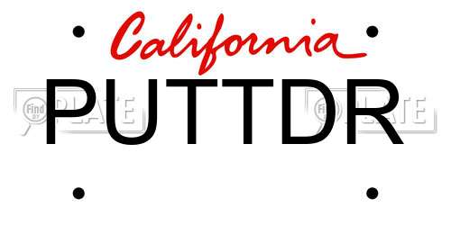 PUTTDR California License Plate