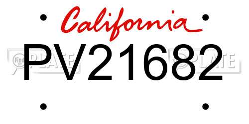 PV21682 California License Plate