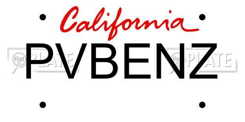 PVBENZ California License Plate