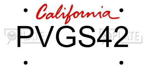 PVGS42 California License Plate