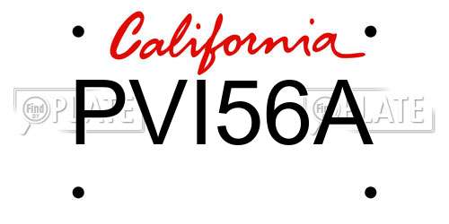 PVI56A California License Plate