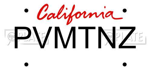 PVMTNZ California License Plate