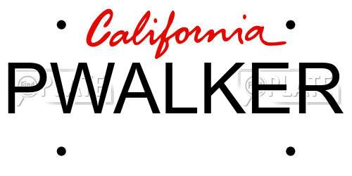 PWALKER California License Plate