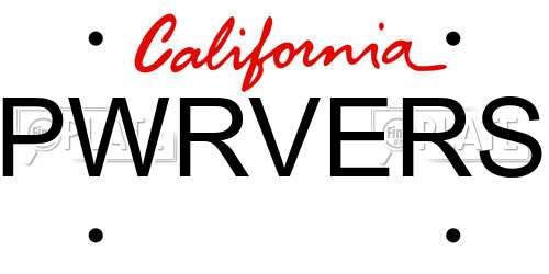 PWRVERS California License Plate