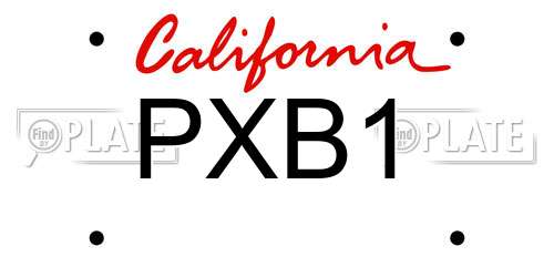 PXB1 California License Plate