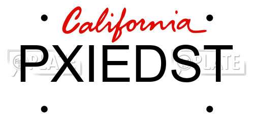 PXIEDST California License Plate