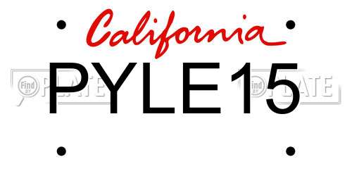 PYLE15 California License Plate