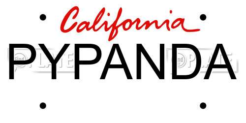 PYPANDA California License Plate