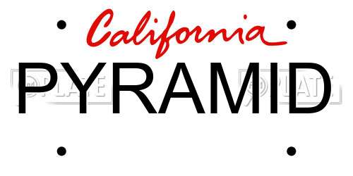 PYRAMID California License Plate