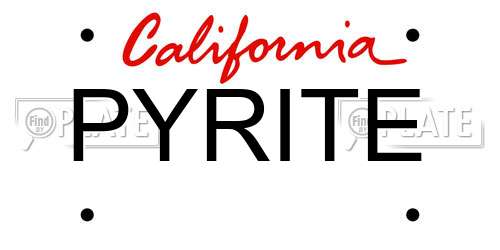 PYRITE California License Plate