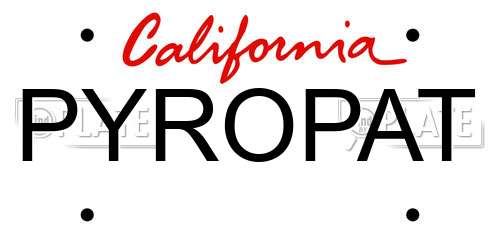 PYROPAT California License Plate