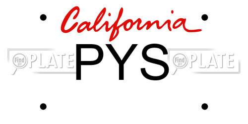 PYS California License Plate