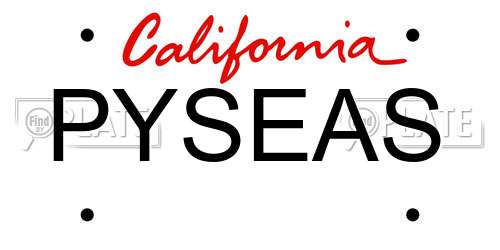 PYSEAS California License Plate