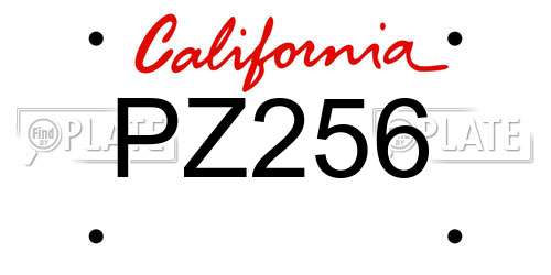PZ256 California License Plate