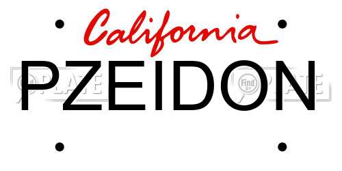 PZEIDON California License Plate