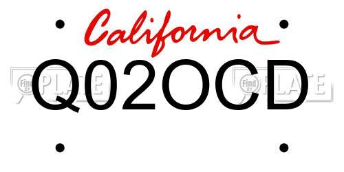 Q02OCD California License Plate
