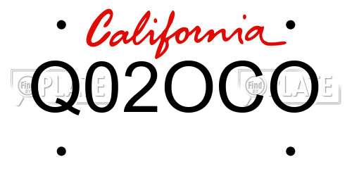 Q02OCO California License Plate