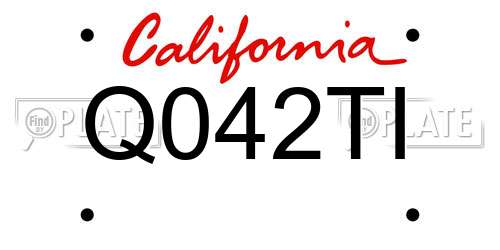 Q042TI California License Plate