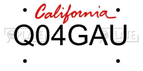 Q04GAU California License Plate