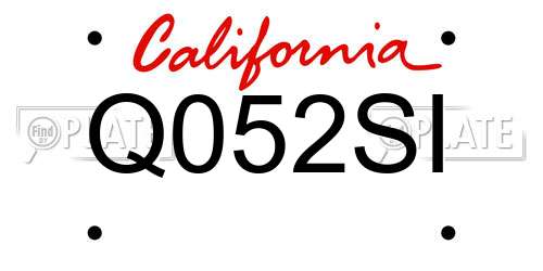 Q052SI California License Plate
