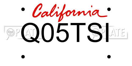 Q05TSI California License Plate