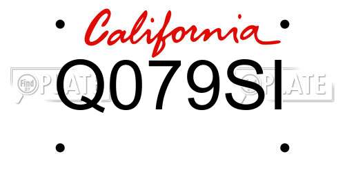 Q079SI California License Plate