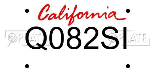 Q082SI California License Plate