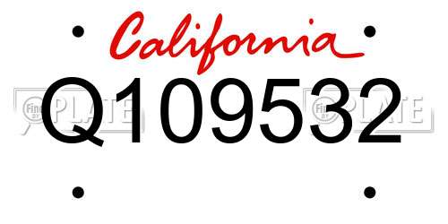 Q109532 California License Plate