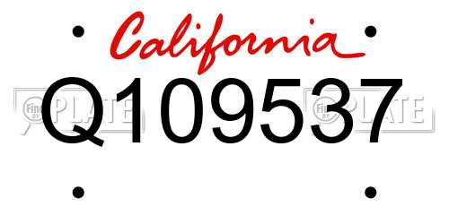 Q109537 California License Plate