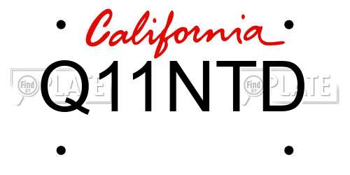 Q11NTD California License Plate