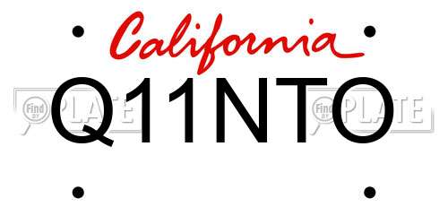 Q11NTO California License Plate