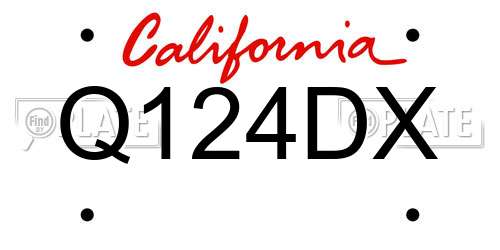 Q124DX California License Plate