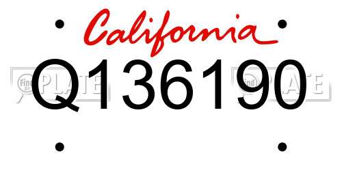 Q136190 California License Plate