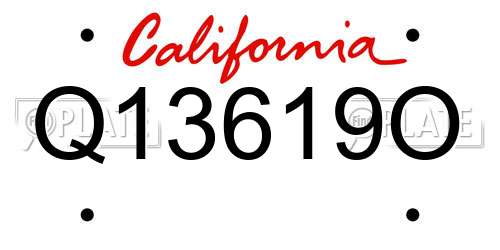 Q13619O California License Plate