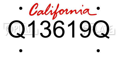 Q13619Q California License Plate