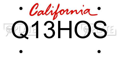 Q13HOS California License Plate