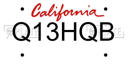 Q13HQB California License Plate