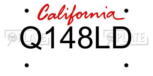 Q148LD California License Plate
