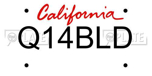Q14BLD California License Plate